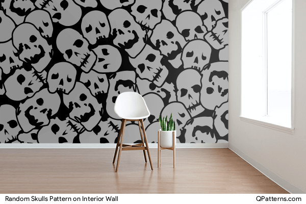 Random Skulls Pattern on interior-wall