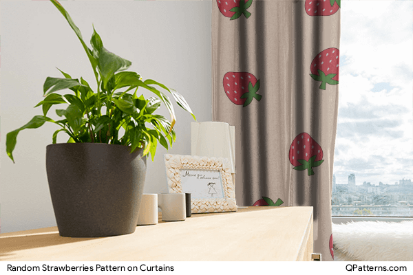 Random Strawberries Pattern on curtains