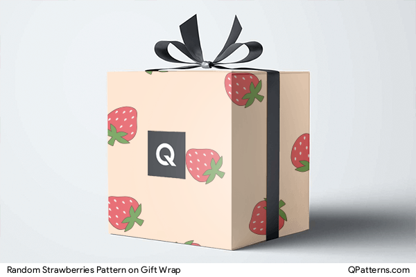 Random Strawberries Pattern on gift-wrap