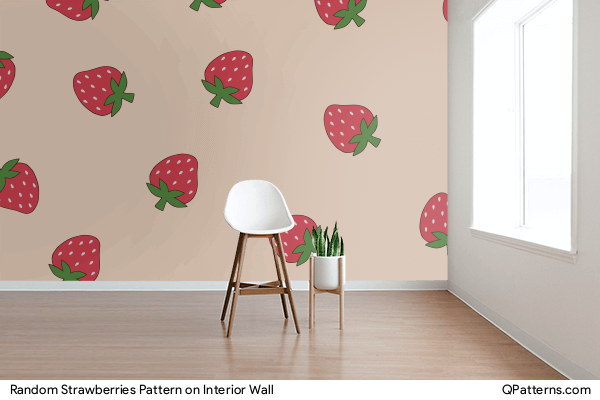 Random Strawberries Pattern on interior-wall