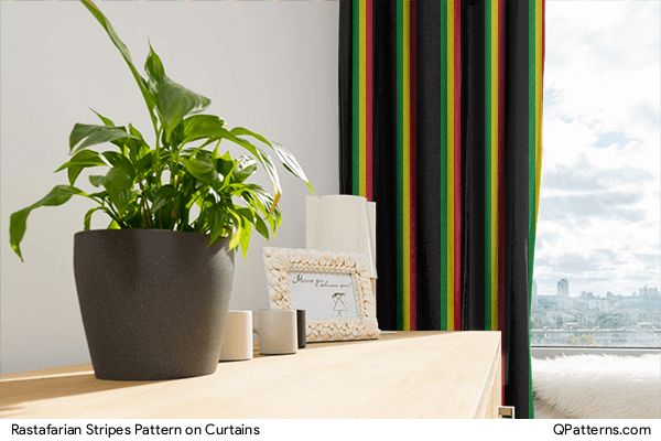 Rastafarian Stripes Pattern on curtains