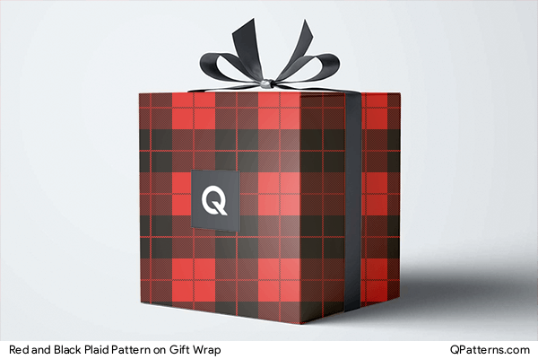 Red and Black Plaid Pattern on gift-wrap