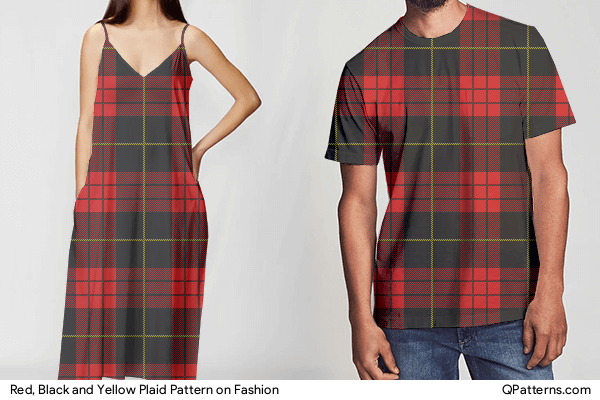 Red, Black and Yellow Plaid Pattern on fashion
