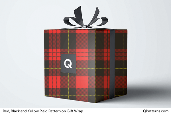 Red, Black and Yellow Plaid Pattern on gift-wrap