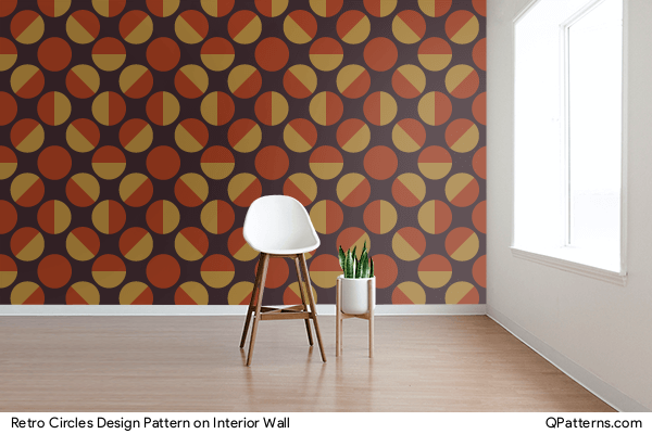 Retro Circles Design Pattern on interior-wall