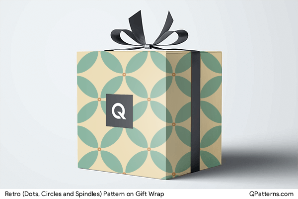 Retro (Dots, Circles and Spindles) Pattern on gift-wrap