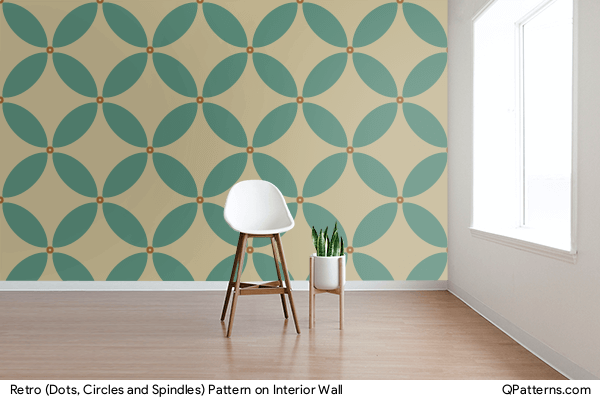 Retro (Dots, Circles and Spindles) Pattern on interior-wall