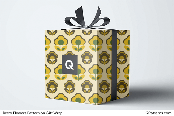 Retro Flowers Pattern on gift-wrap