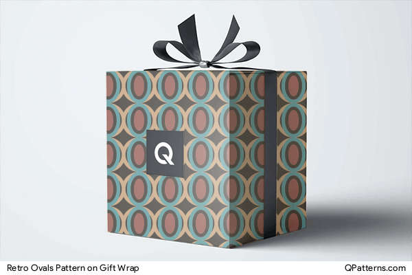 Retro Ovals Pattern on gift-wrap