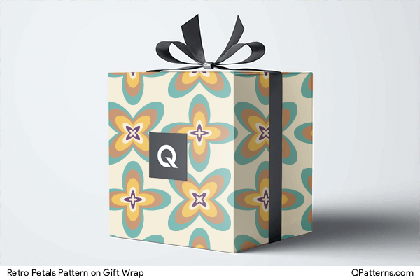 Retro Petals Pattern on gift-wrap