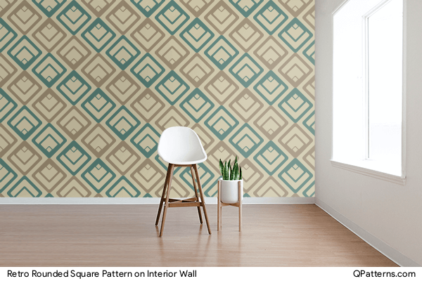 Retro Rounded Square Pattern on interior-wall
