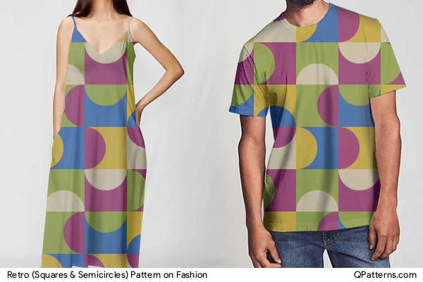 Retro (Squares & Semicircles) Pattern on fashion