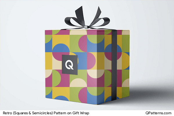 Retro (Squares & Semicircles) Pattern on gift-wrap