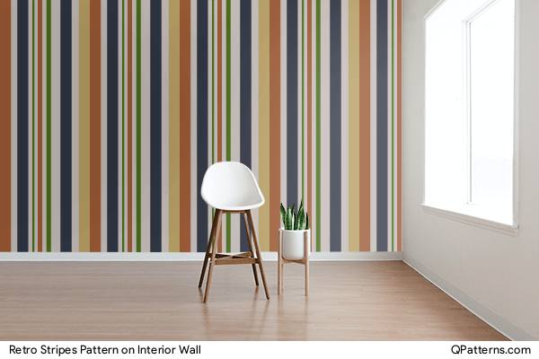 Retro Stripes Pattern on interior-wall