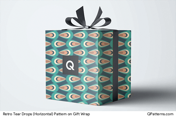 Retro Tear Drops (Horizontal) Pattern on gift-wrap