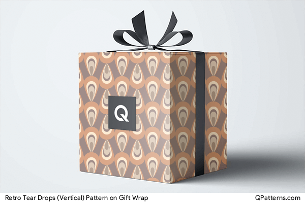Retro Tear Drops (Vertical) Pattern on gift-wrap