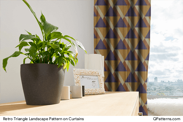 Retro Triangle Landscape Pattern on curtains