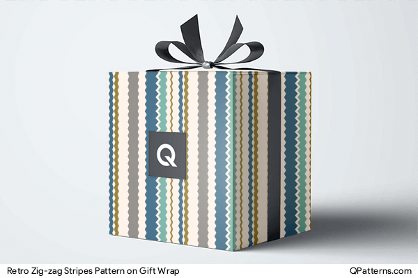 Retro Zig-zag Stripes Pattern on gift-wrap