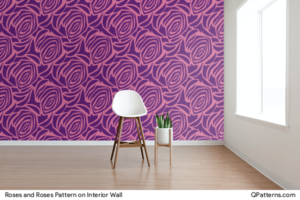 Roses and Roses Pattern on interior-wall