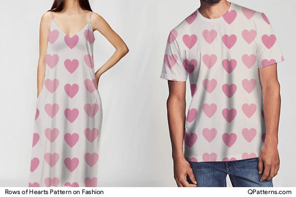 Rows of Hearts Pattern on fashion