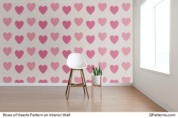 Rows of Hearts Pattern on interior-wall