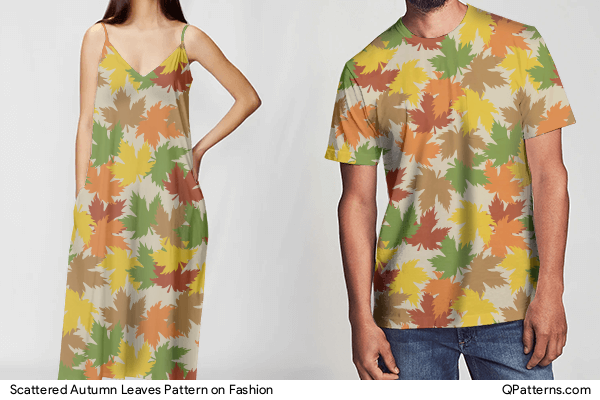 Scattered Autumn Leaves Pattern on fashion