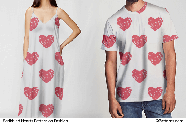 Scribbled Hearts Pattern on fashion