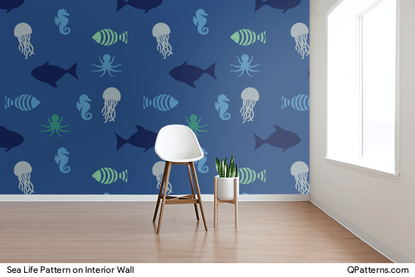 Sea Life Pattern on interior-wall