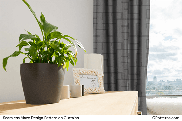 Seamless Maze Design Pattern on curtains