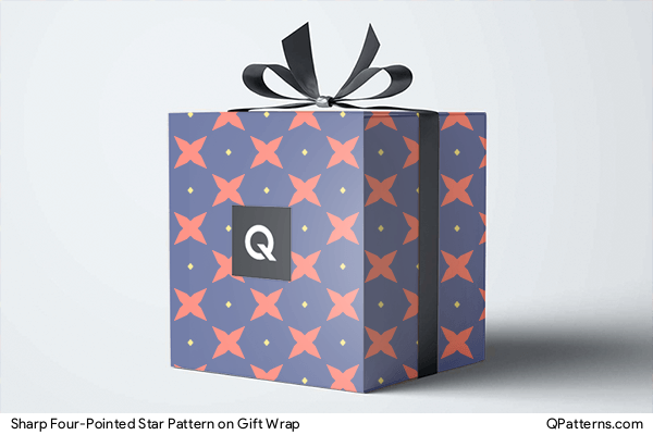Sharp Four-Pointed Star Pattern on gift-wrap