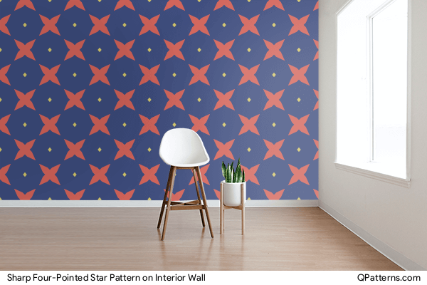 Sharp Four-Pointed Star Pattern on interior-wall