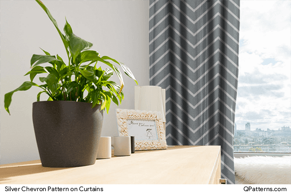 Silver Chevron Pattern on curtains