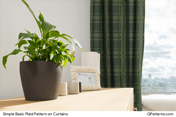 Simple Basic Plaid Pattern on curtains