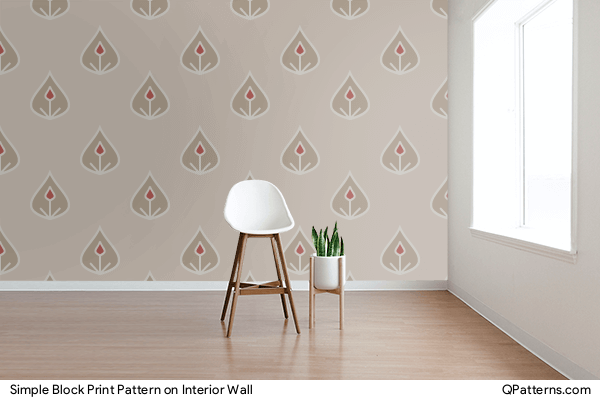 Simple Block Print Pattern on interior-wall