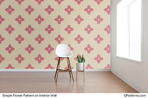 Simple Flower Pattern on interior-wall