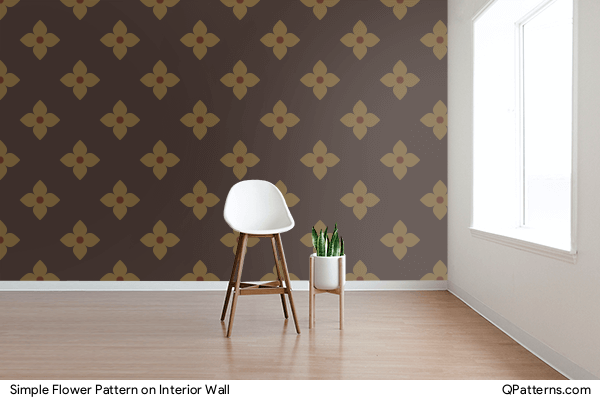 Simple Flower Pattern on interior-wall