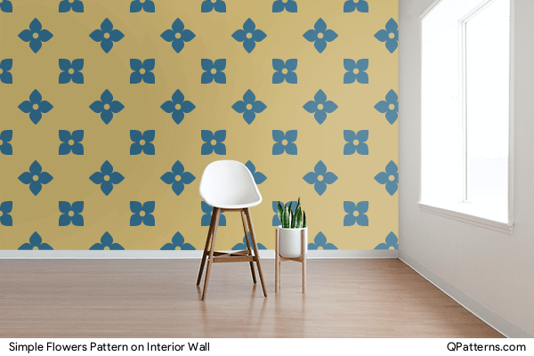 Simple Flowers Pattern on interior-wall