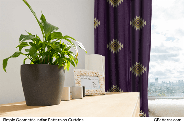 Simple Geometric Indian Pattern on curtains