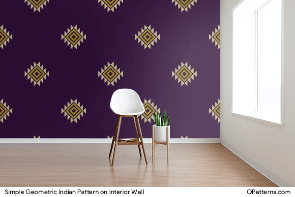 Simple Geometric Indian Pattern on interior-wall
