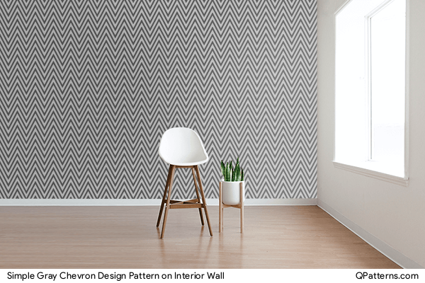 Simple Gray Chevron Design Pattern on interior-wall