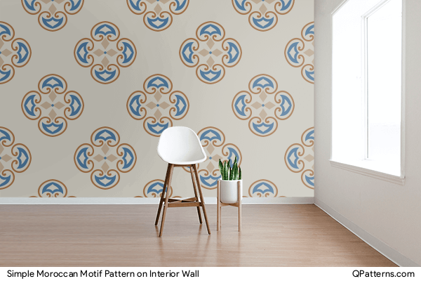 Simple Moroccan Motif Pattern on interior-wall