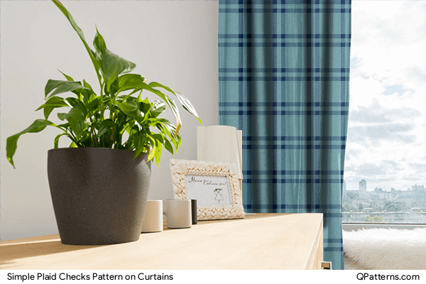 Simple Plaid Checks Pattern on curtains