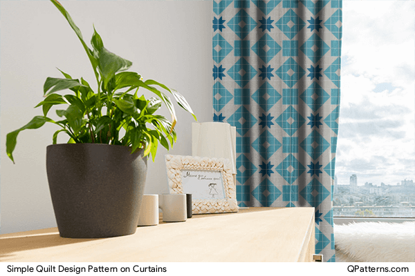 Simple Quilt Design Pattern on curtains