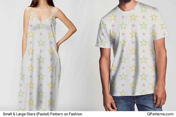 Small & Large Stars (Pastel) Pattern on fashion