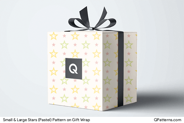 Small & Large Stars (Pastel) Pattern on gift-wrap