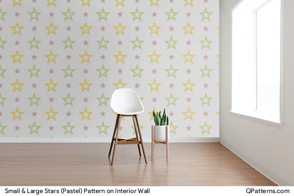 Small & Large Stars (Pastel) Pattern on interior-wall