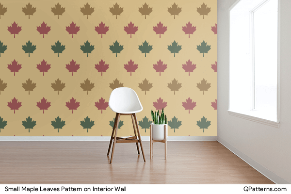 Small Maple Leaves Pattern on interior-wall