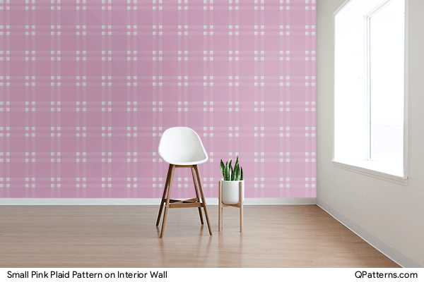 Small Pink Plaid Pattern on interior-wall