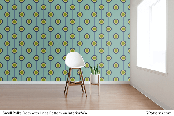 Small Polka Dots with Lines Pattern on interior-wall