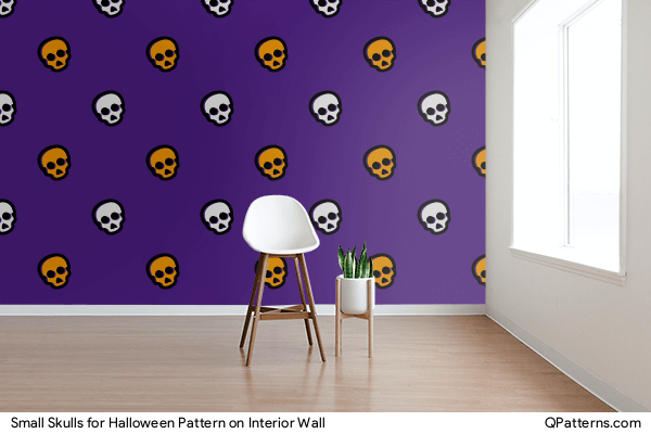 Small Skulls for Halloween Pattern on interior-wall